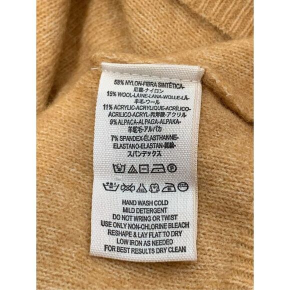 Free People Women's Tan Breakaway Boxy Wool Knit Pullover Sweater Size Small - Picture 5 of 6